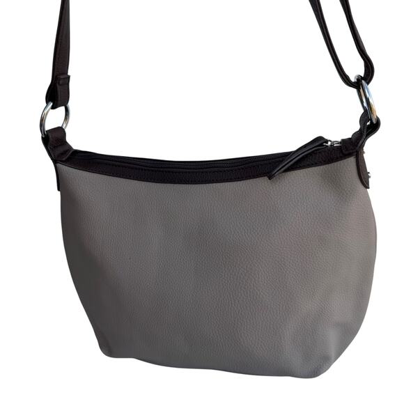 New Taupe Brown Faux Leather Crossbody Bag Adjustable Strap Stylish & Versatile - Picture 5 of 8